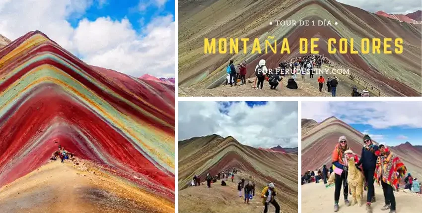 Collage de varias imagenes de la montaña de colores